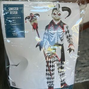 Sinister Jester Kids Costume - Black and White
